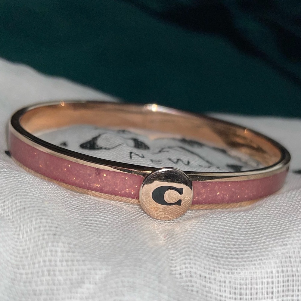 Coach gold and pink bangle